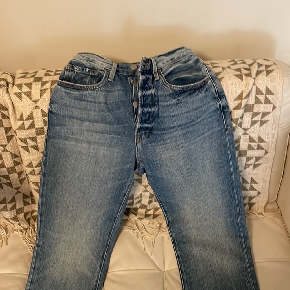 FRAME Le Original High Rise Straight Leg Jeans women’s high waisted button fly